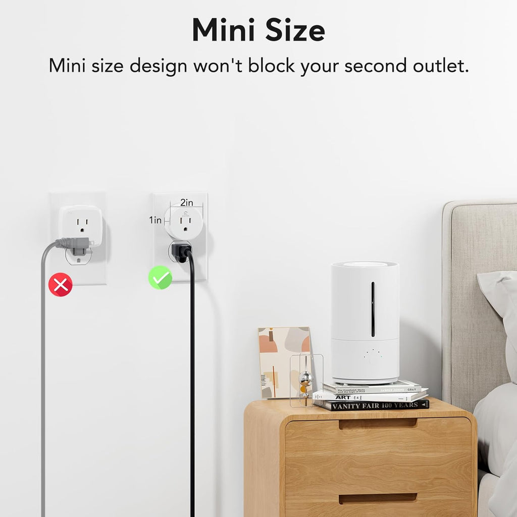 Smart Plug, Smart Home Wifi Outlet Works with Alexa & Google Home, Smart Socket with Remote Control & Timer Function, 2.4Ghz Wifi Only, 4 Packs