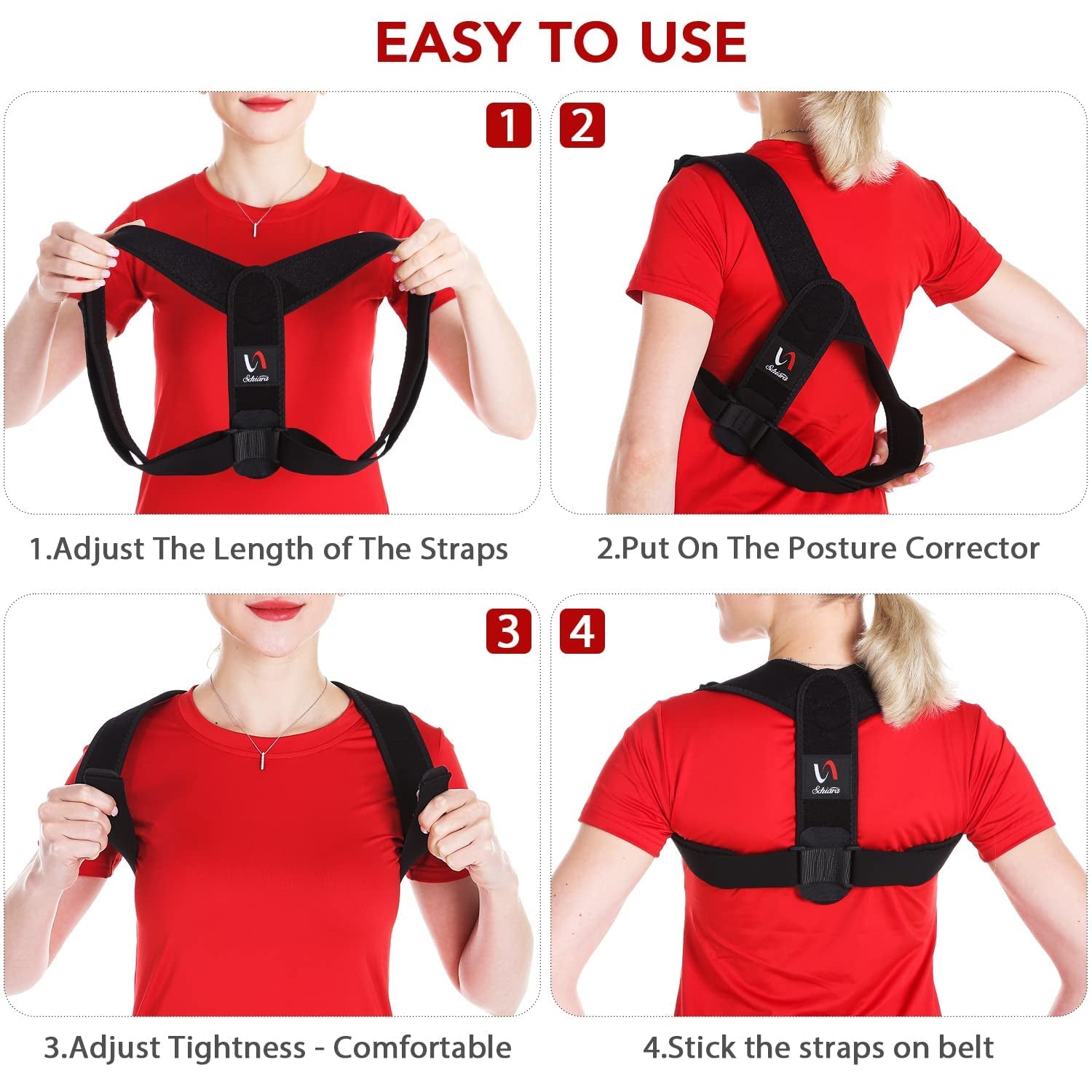 Posture Corrector for Men and Women, Comfortable Upper and Back Brace, Adjustable Back Straightener Support for Back, Shoulder and Neck