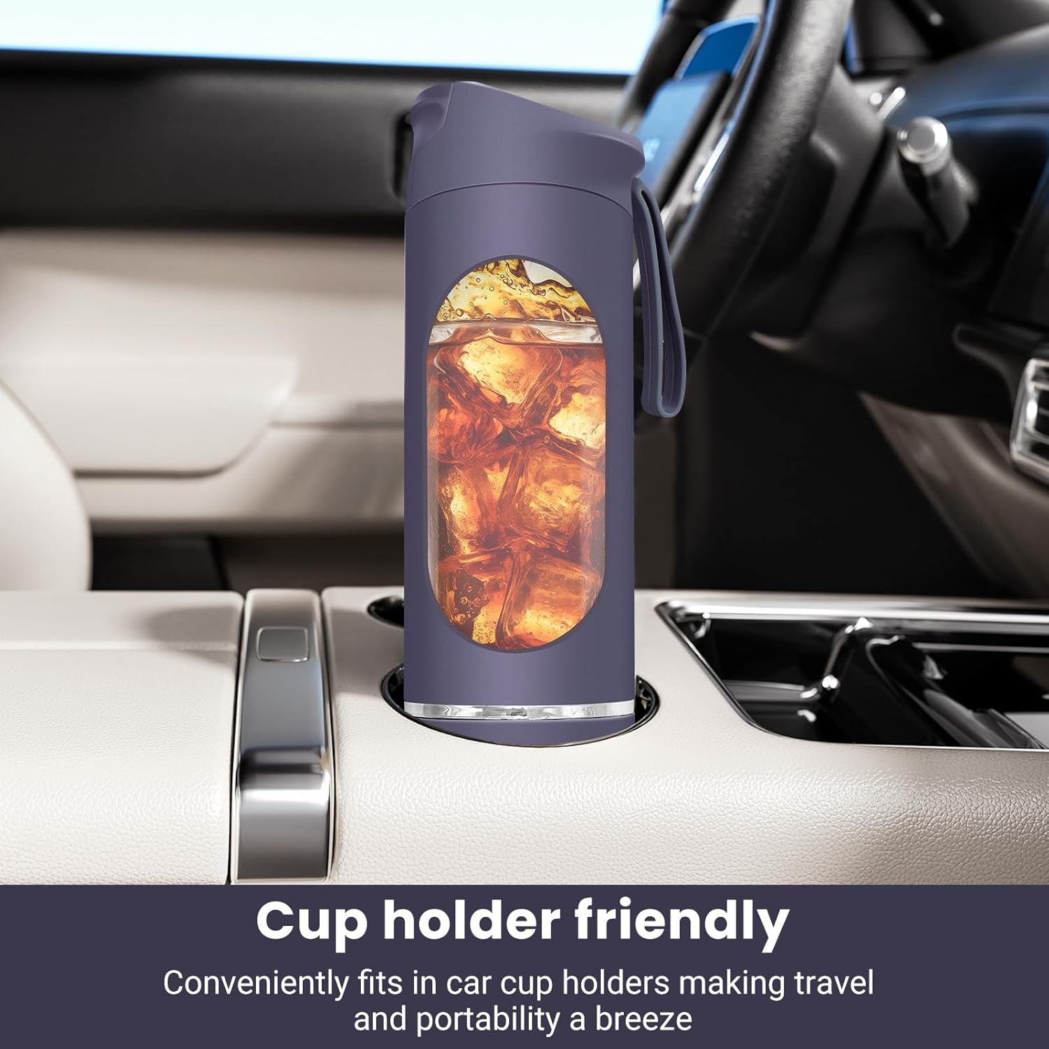 Portable Blender Personal Electric USB，500ML Portable Juicer Shakes and Smoothies Blender，Small Blenders，Mixing，Compact、Convenient and Versatile (Purple)