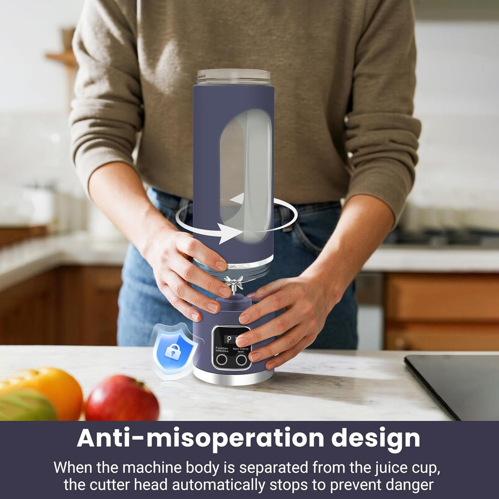 Portable Blender Personal Electric USB，500ML Portable Juicer Shakes and Smoothies Blender，Small Blenders，Mixing，Compact、Convenient and Versatile (Purple)