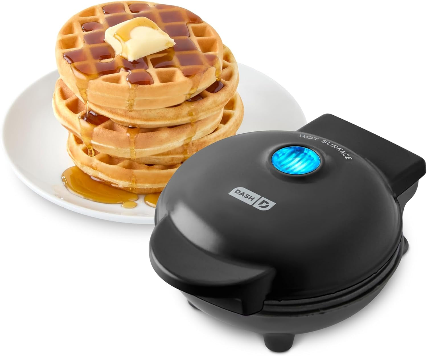 Mini Waffle Maker - 4” Waffle Mold, Nonstick Waffle Iron with Quick Heat-Up, PTFE Nonstick Surface - Perfect Mini Waffle Maker for Kids and Families, Just Add Batter (Aqua)