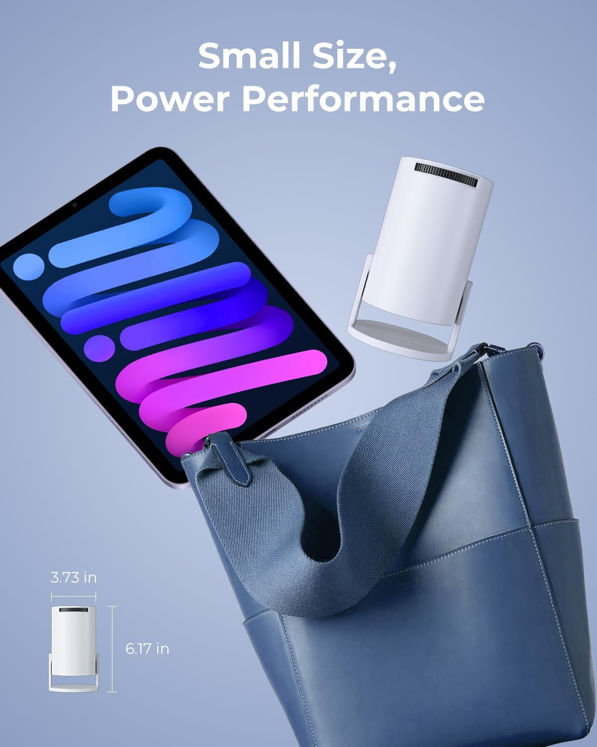 Mini Projector with Wifi and Bluetooth, Built-In Apps, Smart Portable Projector with 180° Rotation, Auto Keystone, Support 1080P, Compatible with HDMI/USB/TV Stick/Smartphone/Laptop